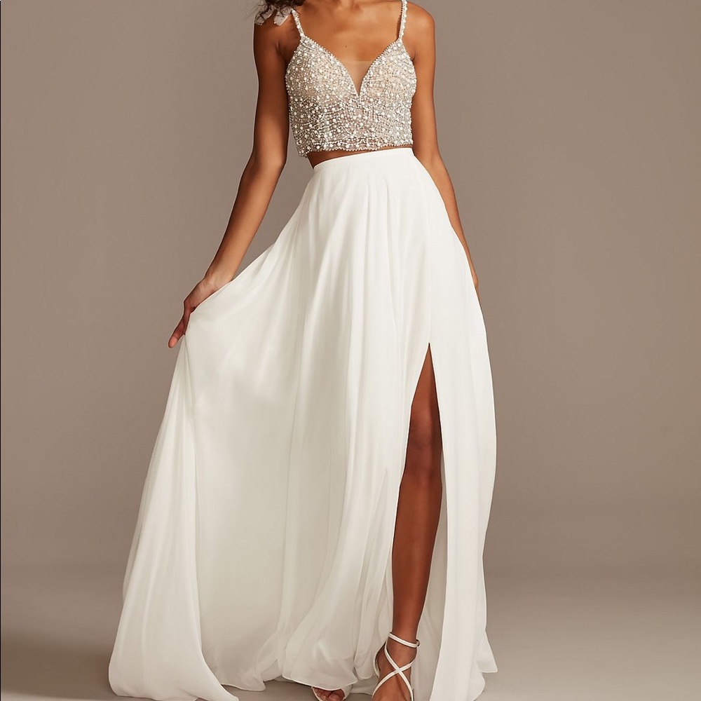 David’s Bridal 2 Piece Wedding Dress 10/12